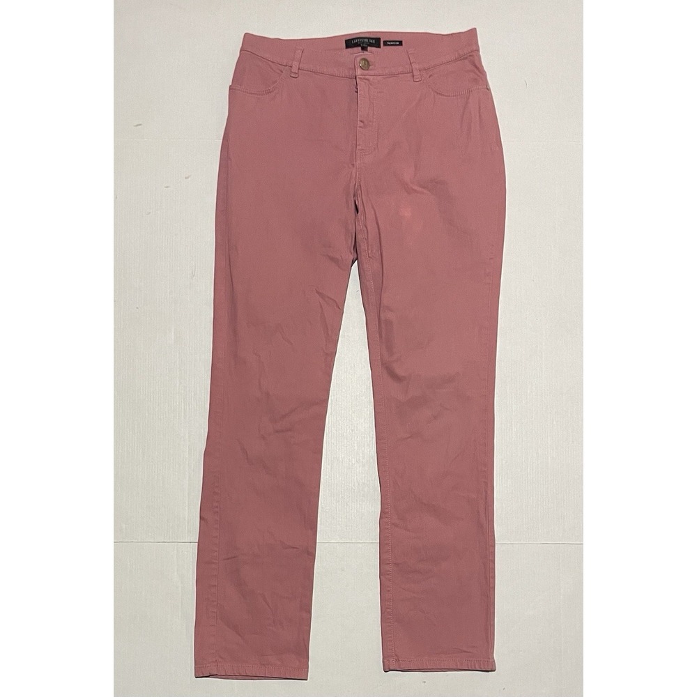 Lafayette 148 Thompson Rose Pink Straight Leg Stretch Pants Women's Size 4 X 28